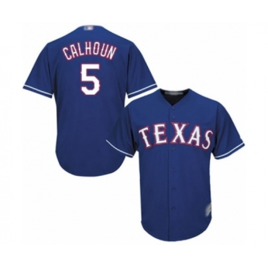 Youth Texas Rangers #5 Willie Calhoun Authentic Royal Blue Alternate 2 Cool Base Baseball Player Jersey - Ujersey