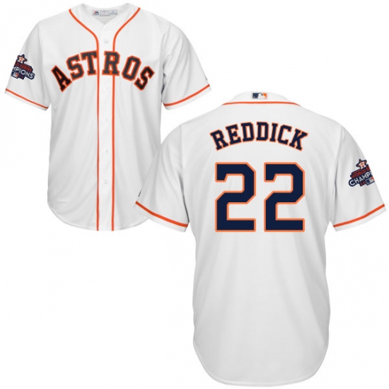 Men's Majestic Houston Astros #22 Josh Reddick Replica White Home 2017 World Series Champions Cool Base MLB Jersey - Ujersey