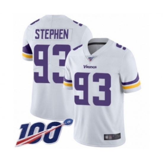 Youth Minnesota Vikings #93 Shamar Stephen White Vapor Untouchable Limited Player 100th Season Football Jersey - Ujersey
