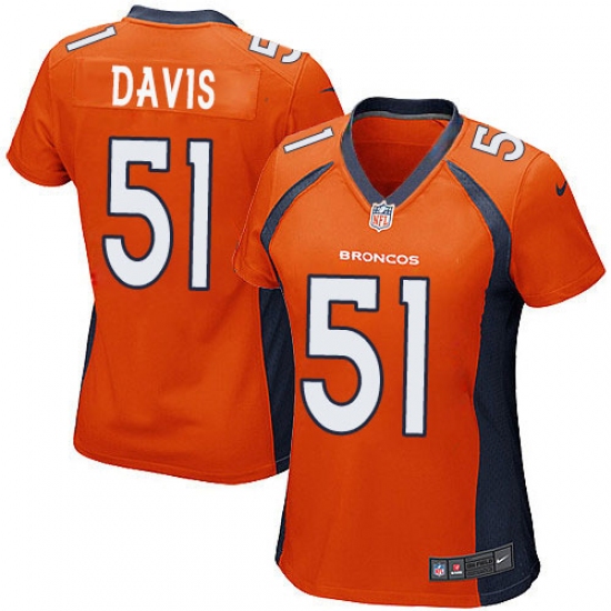 Women's Nike Denver Broncos #51 Todd Davis Game Orange Team Color NFL Jersey - Ujersey