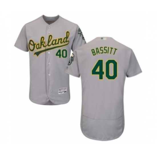 Men's Oakland Athletics #40 Chris Bassitt Grey Road Flex Base Authentic Collection Baseball Player Jersey - Ujersey