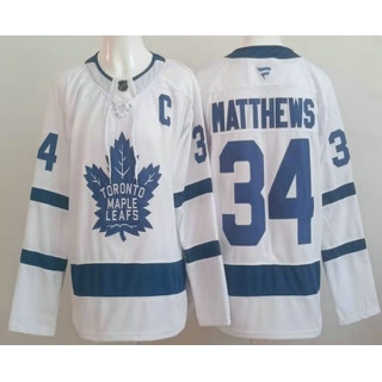 Men's Toronto Maple Leafs #34 Auston Matthews White Authentitc Jersey - Ujersey