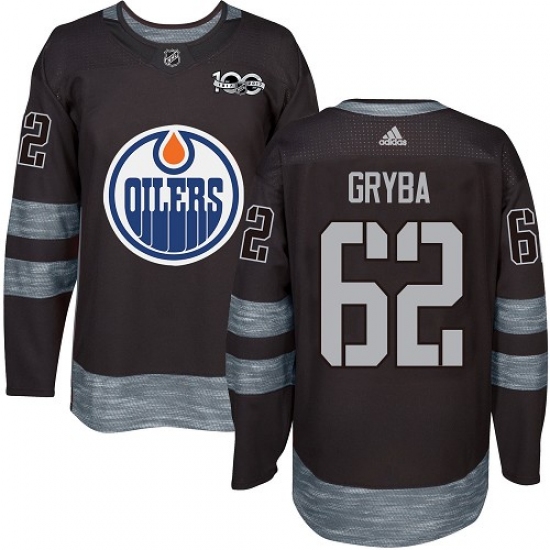 Men's Adidas Edmonton Oilers #62 Eric Gryba Authentic Black 1917-2017 100th Anniversary NHL Jersey - Ujersey