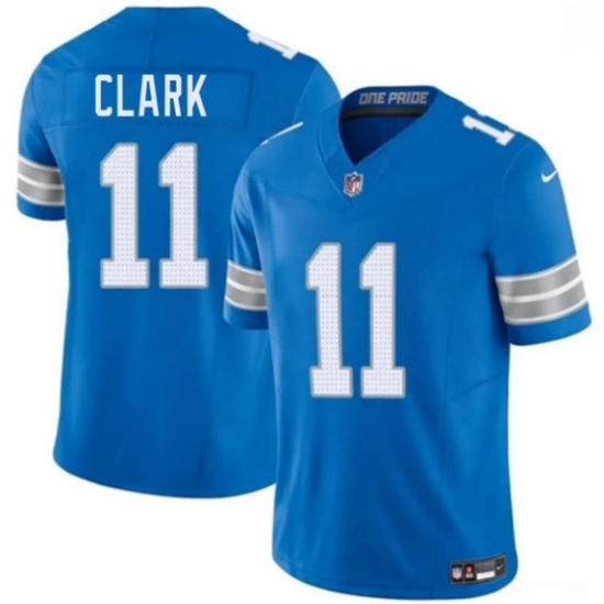 Men's Detroit Lions #11 Damone Clark Blue 2026 F.U.S.E. Vapor Limited Football Stitched Game Jersey - Ujersey