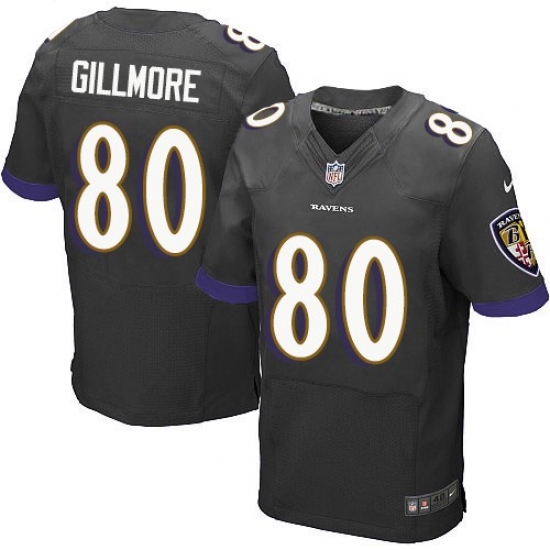 Men's Nike Baltimore Ravens #80 Crockett Gillmore Elite Black Alternate NFL Jersey - Ujersey
