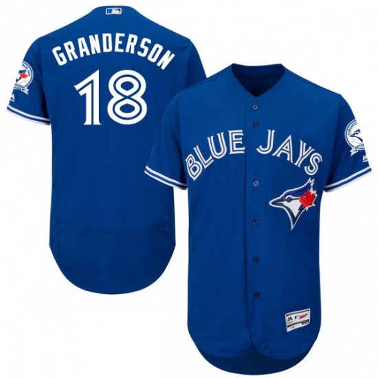 Men's Majestic Toronto Blue Jays #18 Curtis Granderson Royal Blue Alternate Flex Base Authentic Collection MLB Jersey - Ujersey