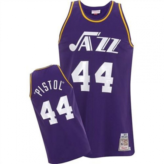 Men's Adidas Utah Jazz #44 Pete Maravich Swingman Purple Pistol NBA Jersey - Ujersey
