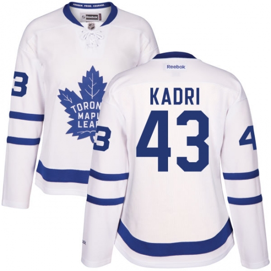 Women's Reebok Toronto Maple Leafs #43 Nazem Kadri Authentic White Away NHL Jersey - Ujersey