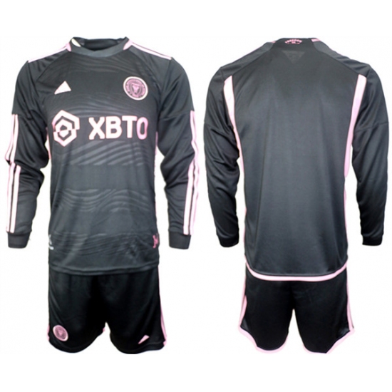 Men's Inter Miami CF Blank 2023-24 Black Away Soccer Jersey Suit - Ujersey