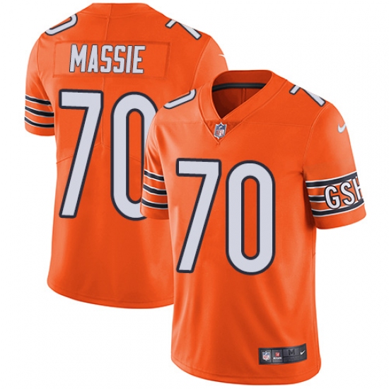 Men's Nike Chicago Bears #70 Bobby Massie Elite Orange Rush Vapor Untouchable NFL Jersey - Ujersey