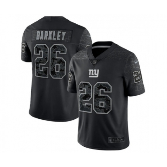 Men's New York Giants #26 Saquon Barkley Black Reflective Limited Stitched Football Jersey - Ujersey