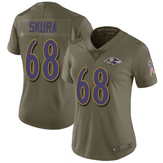 Women's Nike Baltimore Ravens #68 Matt Skura Limited Olive 2017 Salute to Service NFL Jersey - Ujersey