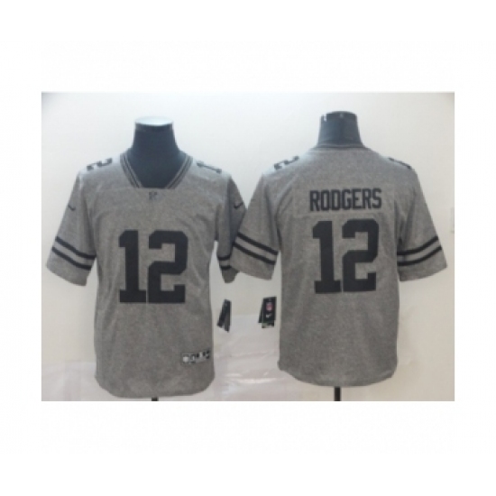 Men's Green Bay Packers #12 Aaron Rodgers Limited Gray Rush Gridiron Football Jersey - Ujersey
