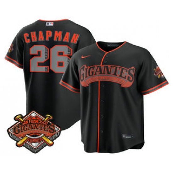 Men's San Francisco Giants #26 Matt Chapman Black 2026 Alternate Stadium Stitched Jersey - Ujersey