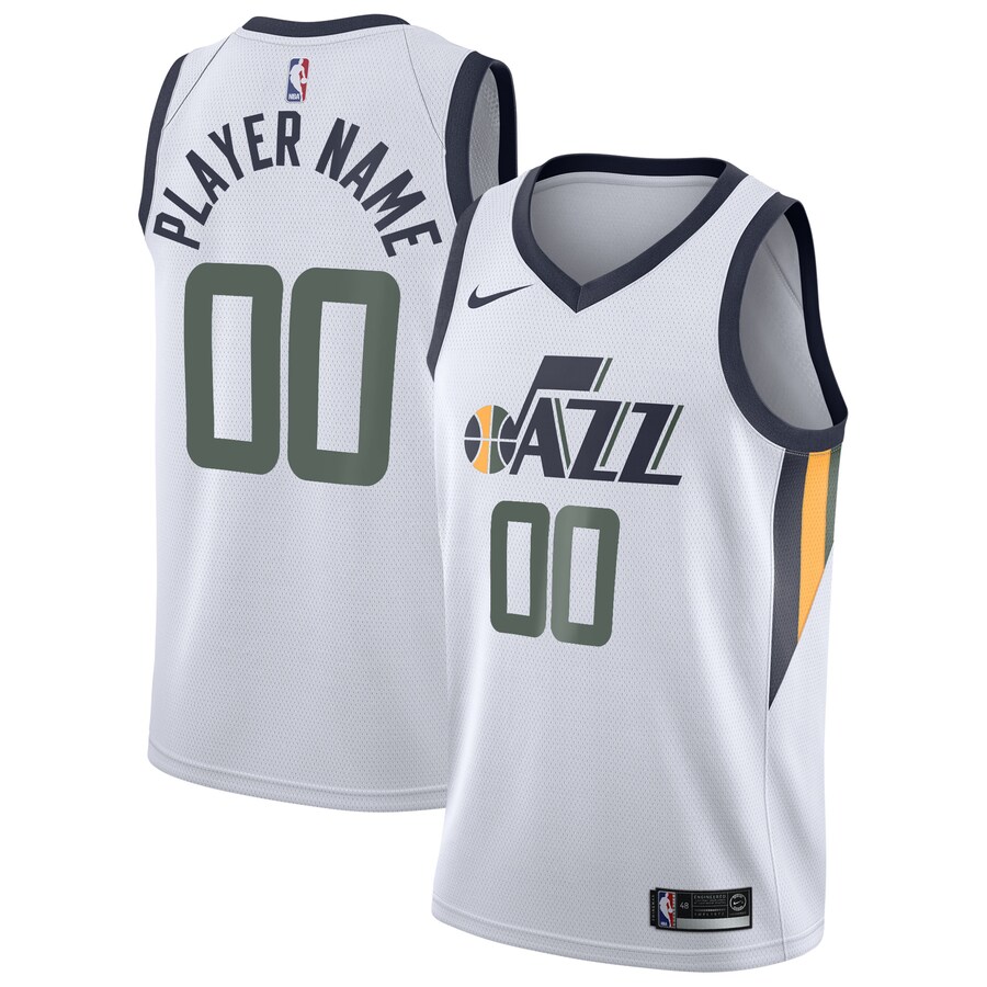 Men's Utah Jazz Nike White 2020/21 Swingman Custom Jersey - Association Edition