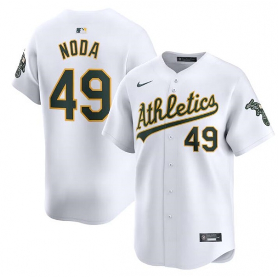 Men's Oakland Athletics #49 Ryan Noda White Home Limited Stitched Jersey - Ujersey