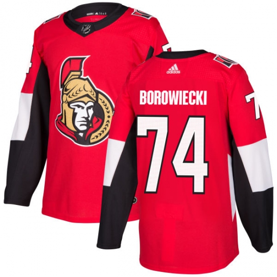Men's Adidas Ottawa Senators #74 Mark Borowiecki Premier Red Home NHL Jersey - Ujersey
