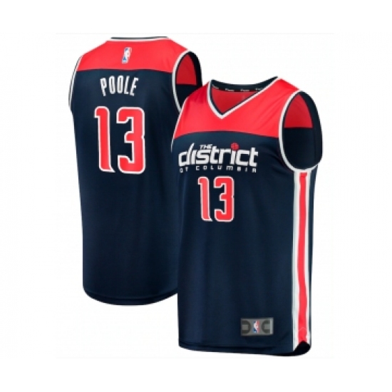 Men's Washington Wizards Navy #13 Jordan Poole Fast Break Statement Edition Stitched NBA Jersey - Ujersey