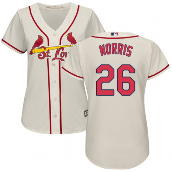 Women's Majestic St. Louis Cardinals #26 Bud Norris Authentic Cream Alternate Cool Base MLB Jersey - Ujersey