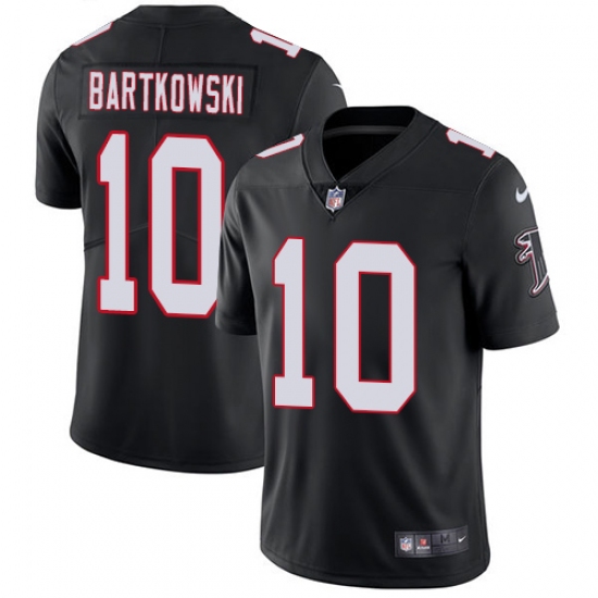 Men's Nike Atlanta Falcons #10 Steve Bartkowski Black Alternate Vapor Untouchable Limited Player NFL Jersey - Ujersey
