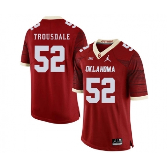 Oklahoma Sooners 52 Beau Trousdale Red 47 Game Winning Streak College Football Jersey - Ujersey