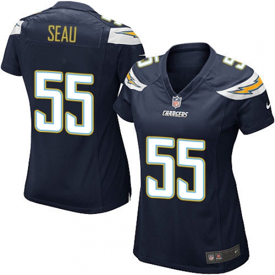 Women's Nike Los Angeles Chargers #55 Junior Seau Game Navy Blue Team Color NFL Jersey - Ujersey