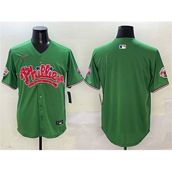 Men's Philadelphia Phillies Blank Green Phanatic Limited Stitched Jersey - Ujersey