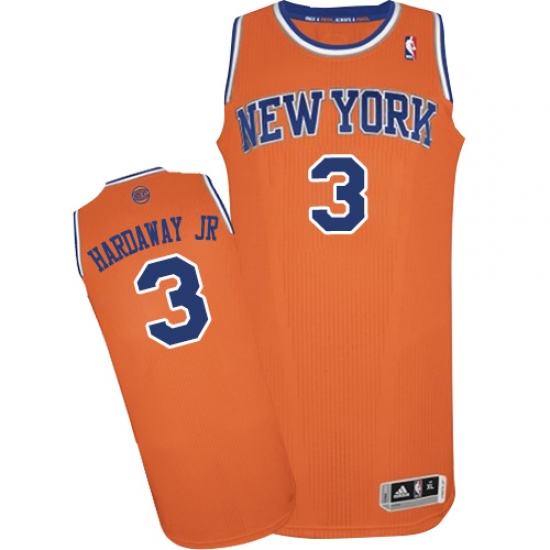 Men's Adidas New York Knicks #3 Tim Hardaway Jr. Authentic Orange Alternate NBA Jersey