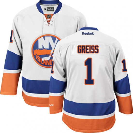 Youth Reebok New York Islanders #1 Thomas Greiss Authentic White Away NHL Jersey - Ujersey