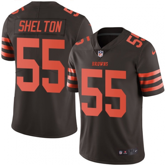 Men's Nike Cleveland Browns #55 Danny Shelton Limited Brown Rush Vapor Untouchable NFL Jersey - Ujersey