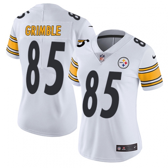 Women's Nike Pittsburgh Steelers #85 Xavier Grimble White Vapor Untouchable Limited Player NFL Jersey - Ujersey