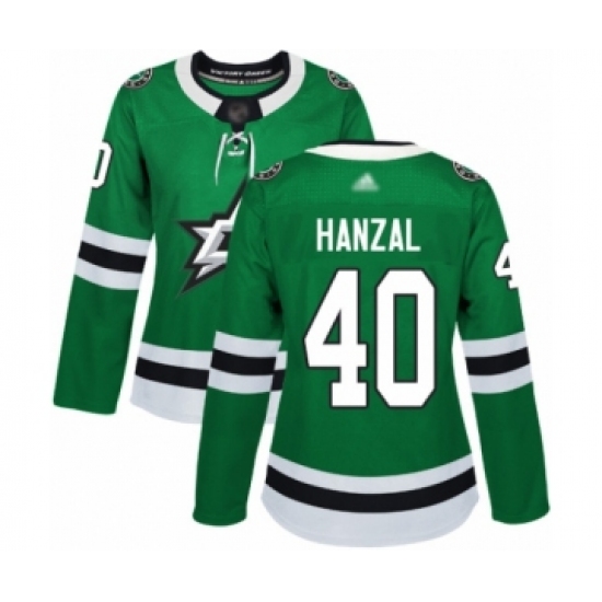 Women's Dallas Stars #40 Martin Hanzal Authentic Green Home Hockey Jersey - Ujersey