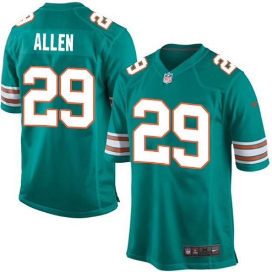 Men's Nike Miami Dolphins #29 Nate Allen Game Aqua Green Alternate NFL Jersey - Ujersey