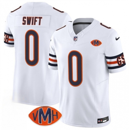 Men's Chicago Bears #0 D'Andre Swift White 2025 F.U.S.E. With VMH Vapor Untouchable Limited Football Stitched Jersey - Ujersey