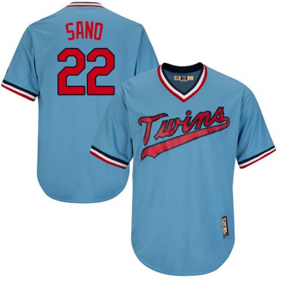 Men's Majestic Minnesota Twins #22 Miguel Sano Authentic Light Blue Cooperstown MLB Jersey - Ujersey