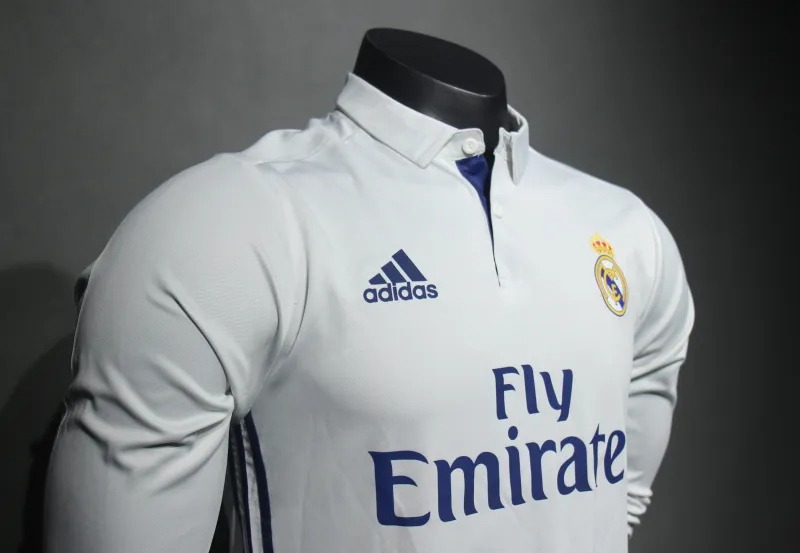 Real Madrid Retro Jersey Home Long Sleeve Soccer Shirt 2016/17