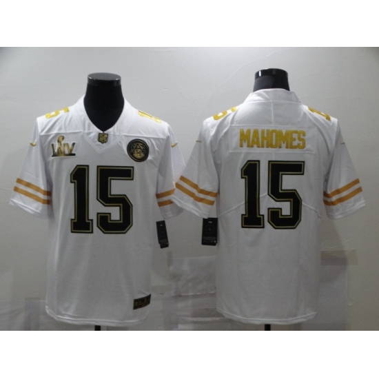 Men's Kansas City Chiefs #15 Patrick Mahomes Nike White Super Bowl LIV Champions Limited Jersey - Ujersey