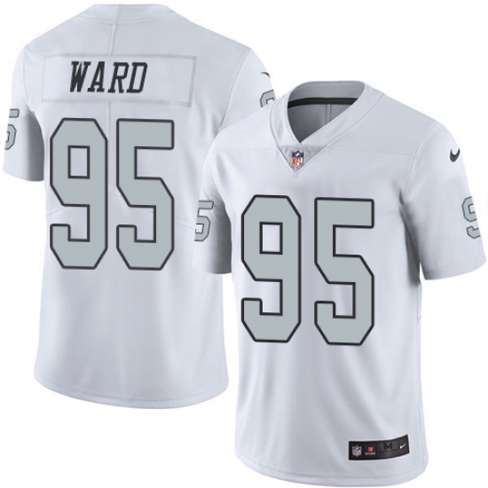 Youth Nike Oakland Raiders #95 Jihad Ward Limited White Rush Vapor Untouchable NFL Jersey