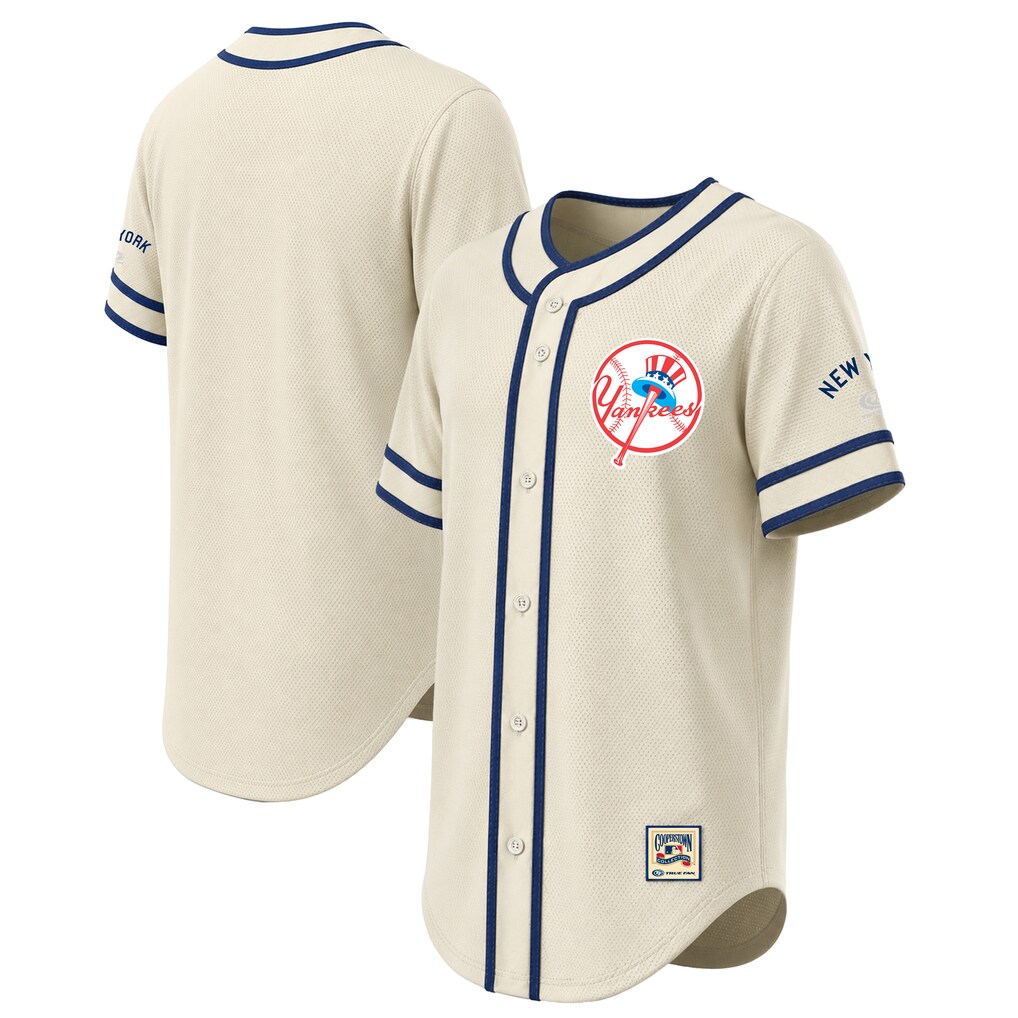 Men's New York Yankees Stitches Natural Throwback Fashion Jersey - Ujersey