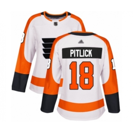Women's Philadelphia Flyers #18 Tyler Pitlick Authentic White Away Hockey Jersey - Ujersey
