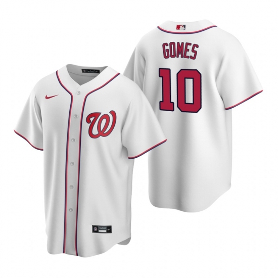 Men's Nike Washington Nationals #10 Yan Gomes White Home Stitched Baseball Jersey - Ujersey