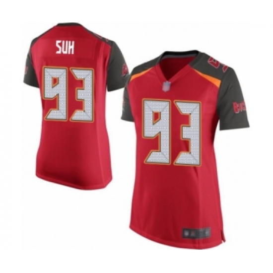 Women's Tampa Bay Buccaneers #93 Ndamukong Suh Game Red Team Color Football Jersey - Ujersey