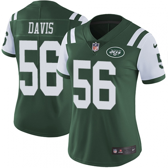 Women's Nike New York Jets #56 DeMario Davis Green Team Color Vapor Untouchable Limited Player NFL Jersey - Ujersey