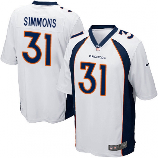 Men's Nike Denver Broncos #31 Justin Simmons Game White NFL Jersey