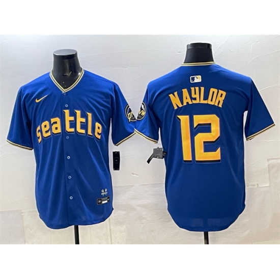 Men's Seattle Mariners #12 Josh Naylor Royal 2025 Limited Stitched jersey - Ujersey