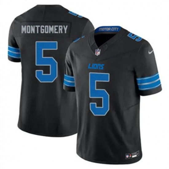 Youth Detroit Lions #5 David Montgomery Black 2024 F U S E Vapor Limited Stitched Jersey - Ujersey