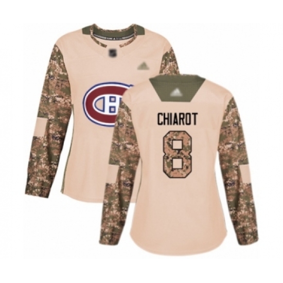 Women's Montreal Canadiens #8 Ben Chiarot Authentic Camo Veterans Day Practice Hockey Jersey - Ujersey