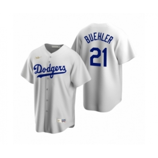 Men's Los Angeles Dodgers #21 Walker Buehler Nike White Cooperstown Collection Home Jersey - Ujersey