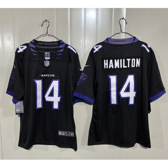 Men's Baltimore Ravens #14 Kyle Hamilton Black 2026 Alternate Vapor Limited Football Stitched Jersey - Ujersey