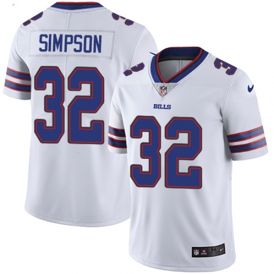 Men's Nike Buffalo Bills #32 O. J. Simpson White Vapor Untouchable Limited Player NFL Jersey - Ujersey